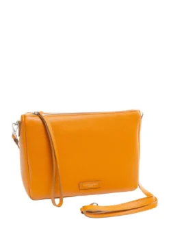 NORA POUCH Pochette in pelle con polsierina e tracolla