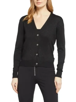 PEACEFUL Cardigan lurex con bottoni