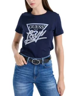 PEARLS LOVE TRIANGLE T-shirt con stampa e applicazioni