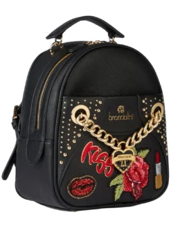 ROCK Zaino con patch realizzati a ricamo