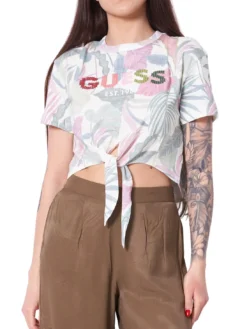 SCRIPT CROP T-Shirt in cotone