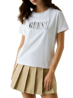 SEQUINS BIG LOGO T-shirt a manica corta, con logo grande