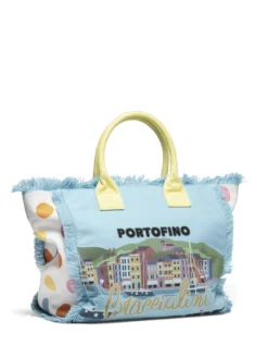 SUMMER Borsa mare in canvas, con stampa