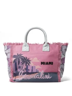 SUMMER Borsa mare in canvas, con stampa
