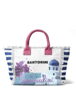 SUMMER Borsa mare in canvas, con stampa