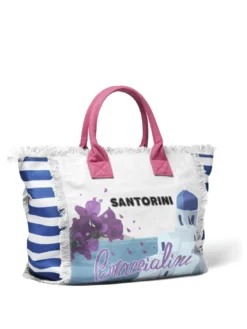 SUMMER Borsa mare in canvas, con stampa