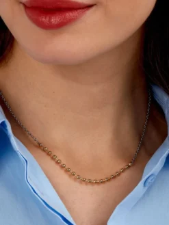 TALISMANI Collana con sfere in acciaio bicolore