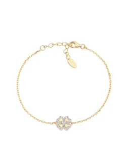 TI AMO Bracciale con quadrifoglio e zirconi