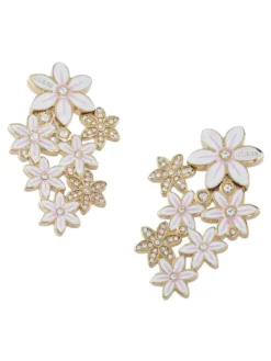 WHITE LOTUS Orecchini, motivo multi loto