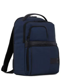 WOLLEM Zaino in pelle e tessuto, porta pc 14"