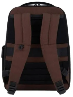 WOLLEM Zaino in pelle e tessuto, porta pc 14"
