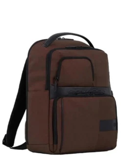 WOLLEM Zaino in pelle e tessuto, porta pc 14"
