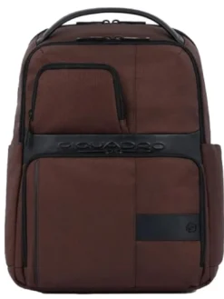 WOLLEM Zaino in pelle e tessuto, porta pc 14